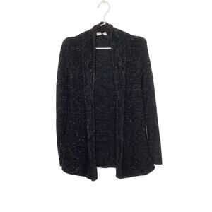 Gap Kids Black Silver Open Front Cardigan Sweater XL 12